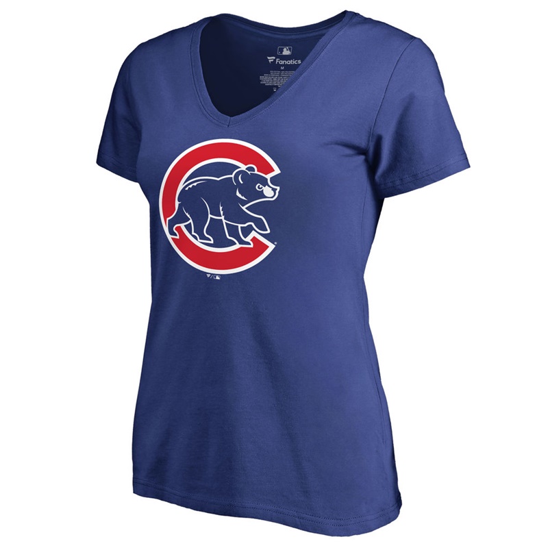 Women's Chicago Cubs Royal Primary Team Logo Slim Fit T-Shirt