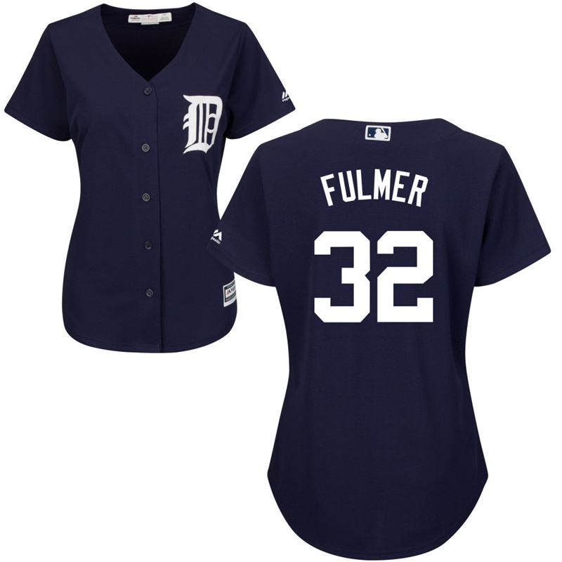 Women's Detroit Tigers Michael Fulmer #32 Alternate Navy Cool Base Jersey