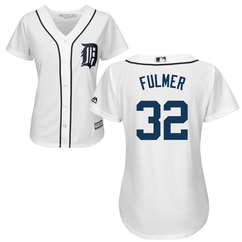 Women's Detroit Tigers Michael Fulmer #32 Home White Cool Base Jersey