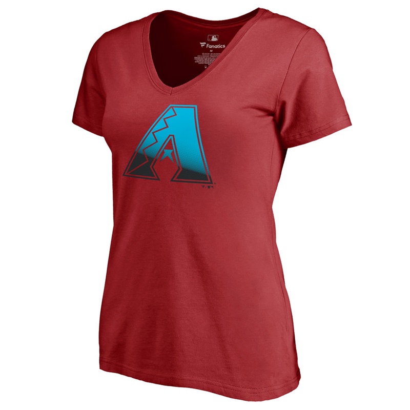 Women's Arizona Diamondbacks Red Gradient Logo Short Sleeve T-Shirt