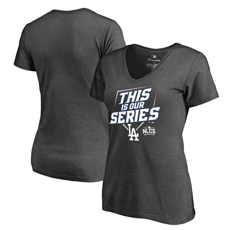 Women's Los Angeles Dodgers Heather Gray 2016 League Championship Series Participant T-Shirt