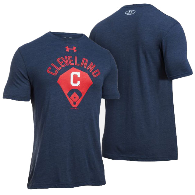 Women's Cleveland Indians Navy Vintage Graphic T-Shirt