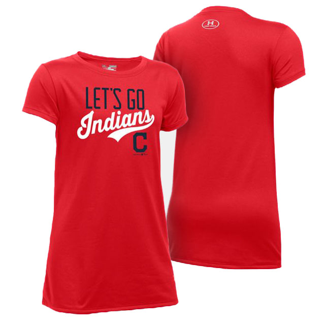 Women's Cleveland Indians Red Let's Go Graphic T-Shirt