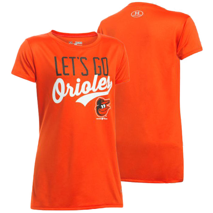 Women's Baltimore Orioles Orange Let's Go Graphic T-Shirt