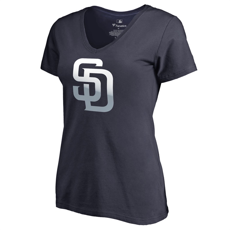 Women's San Diego Padres Navy Gradient Logo Short Sleeve T-Shirt