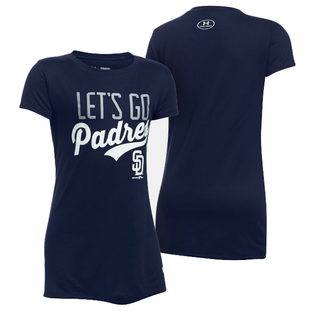 Women's San Diego Padres Navy Let's Go Graphic T-Shirt