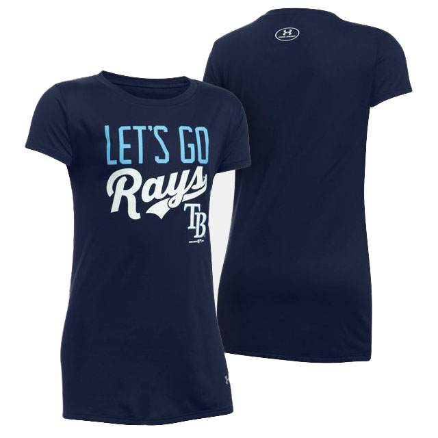 Women's Tampa Bay Rays Navy Let's Go Graphic T-Shirt