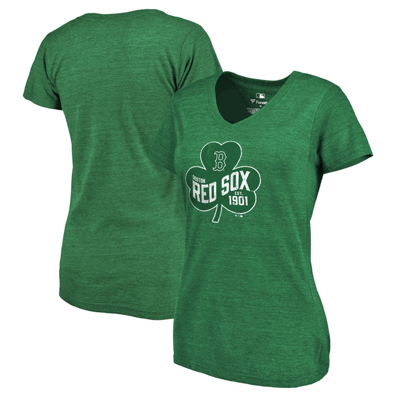 Women's Boston Red Sox Green St. Patrick's Day Paddy's Pride Tri-Blend T-Shirt