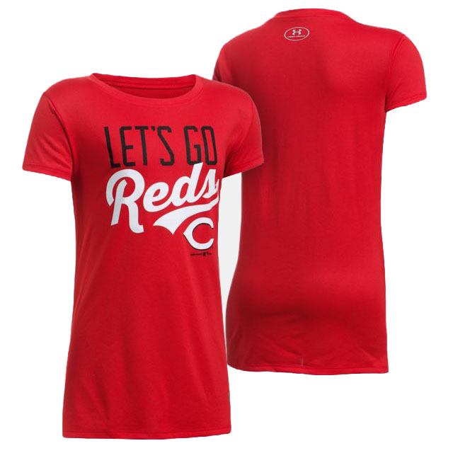 Women's Cincinnati Reds Red Let's Go Graphic T-Shirt