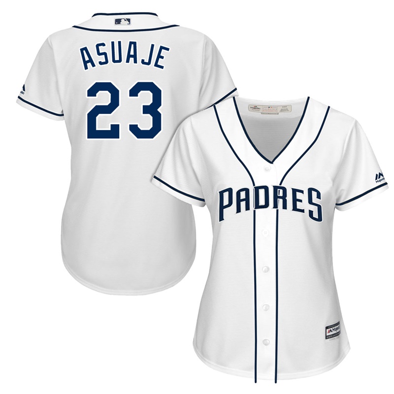 Women's San Diego Padres Carlos Asuaje #23 2017 Home White Cool Base Jersey