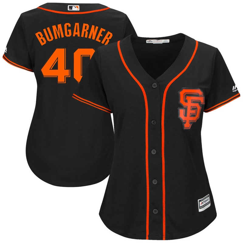 Women's San Francisco Giants Madison Bumgarner #40 2017 Alternate Black Cool Base Jersey