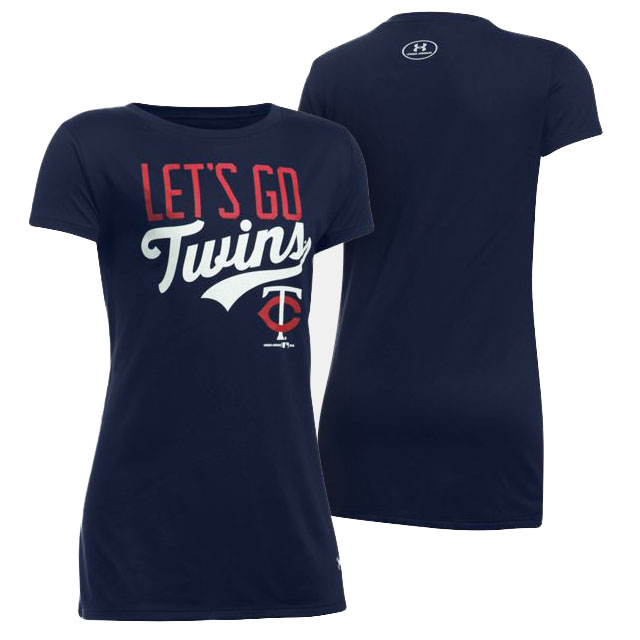 Women's Minnesota Twins Navy Let's Go Graphic T-Shirt