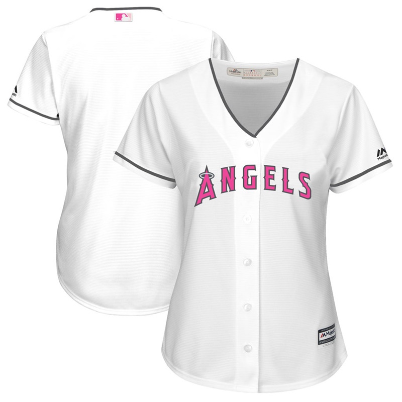 2017 Mother's Day Los Angeles Angels Women White Cool Base Replica Jersey