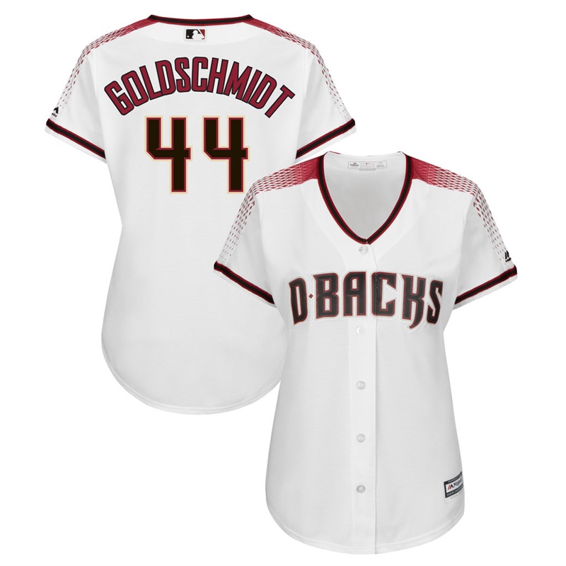 Women Arizona Diamondbacks #44 Paul Goldschmidt Home White Cool Base Jersey