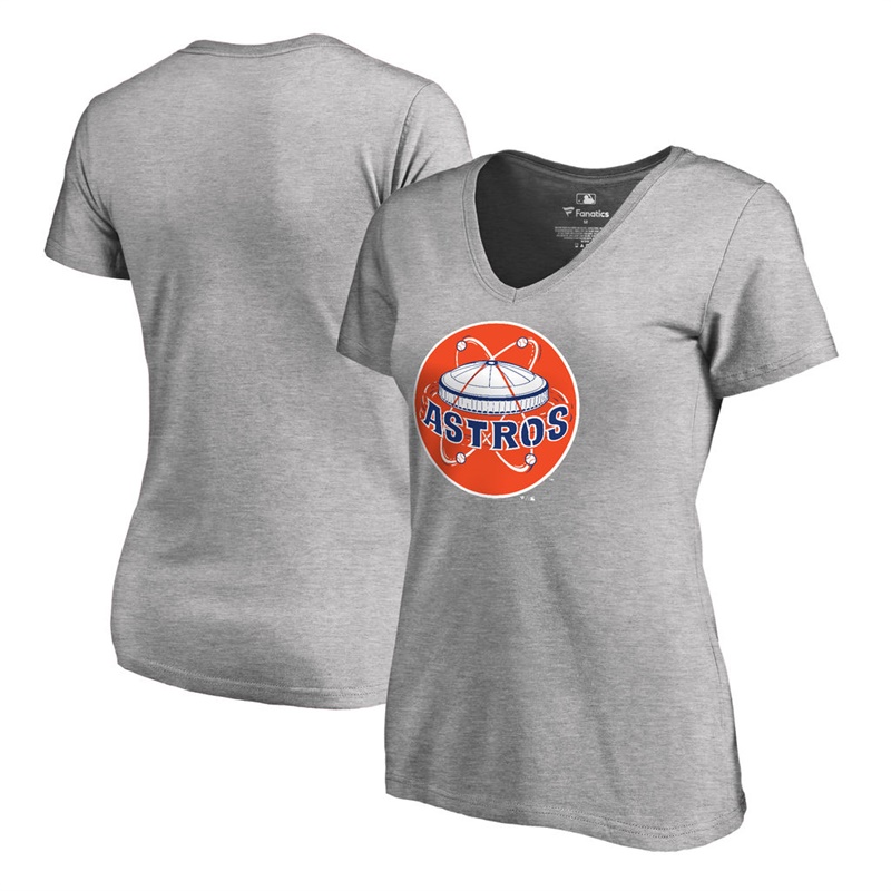 Women Houston Astros Gray Cooperstown Collection Forbes T-Shirt