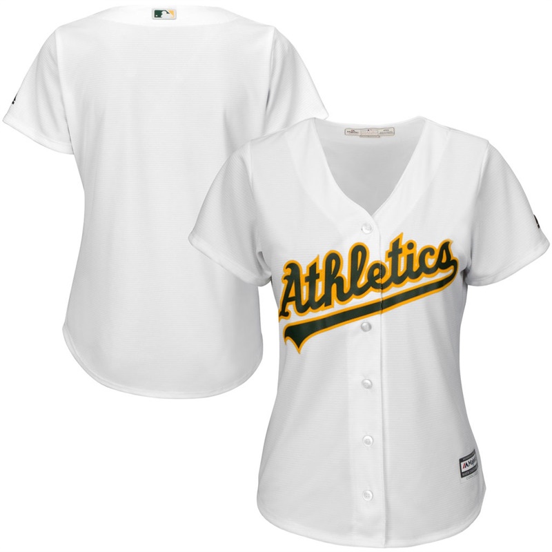 Women Oakland Athletics White Home Team Jersey