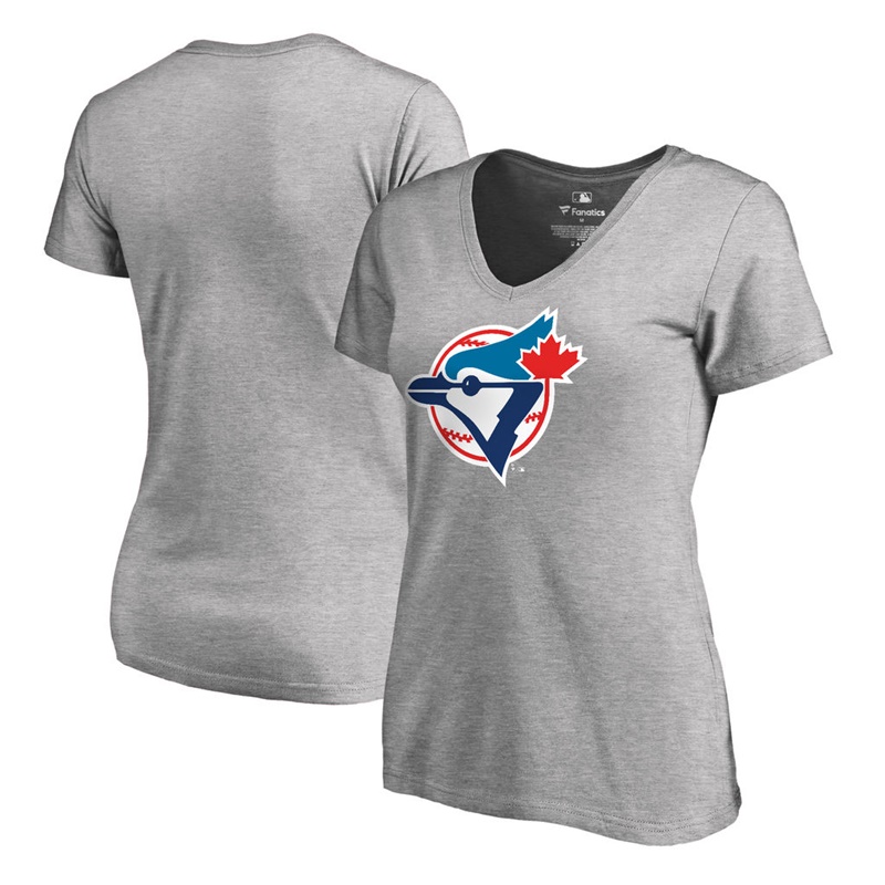 Women Toronto Blue Jays Gray Cooperstown Collection Forbes T-Shirt