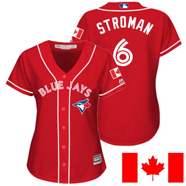 Women's Toronto Blue Jays Marcus Stroman #6 Majestic Red 2016 Canada Day Cool Base Jersey