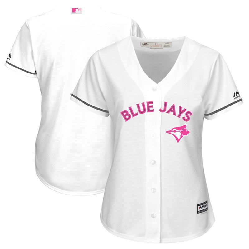 2017 Mother's Day Toronto Blue Jays Women White Cool Base Replica Jersey