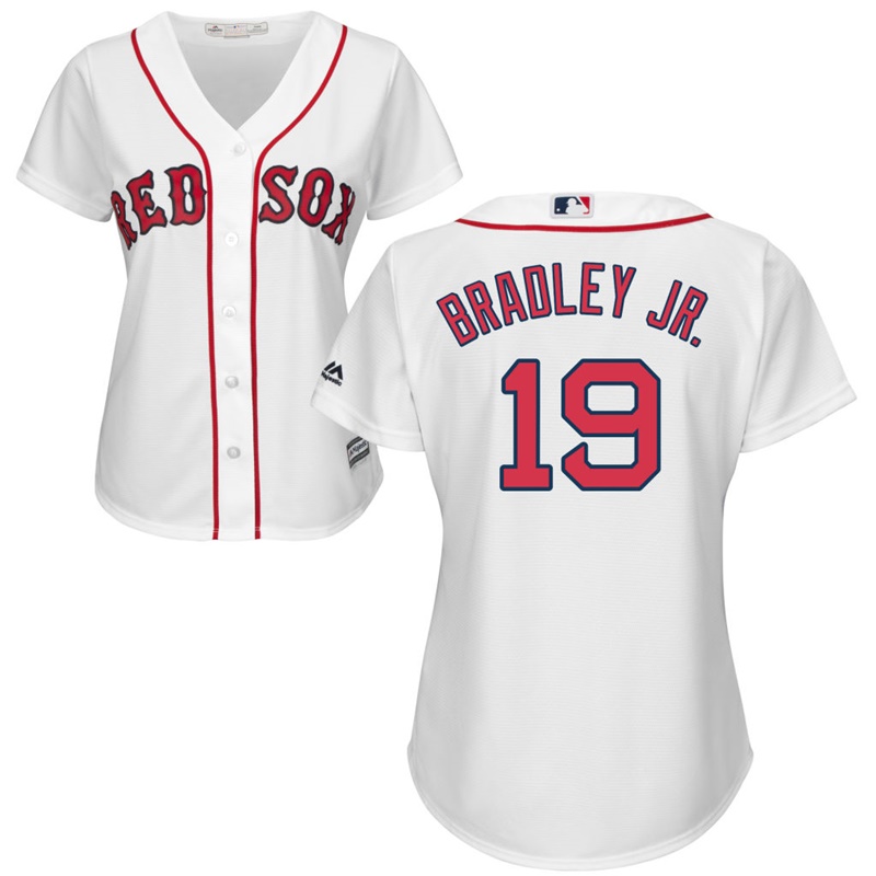 Women Boston Red Sox #19 Jackie Bradley Jr. Home White Cool Base Jersey