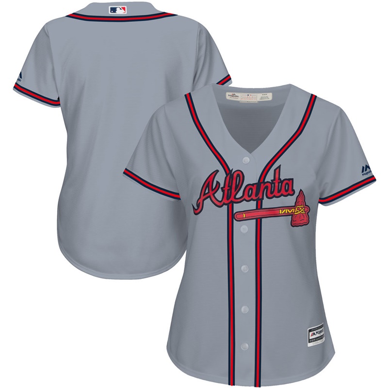 Women Atlanta Braves Gray Replica Road Team Jersey