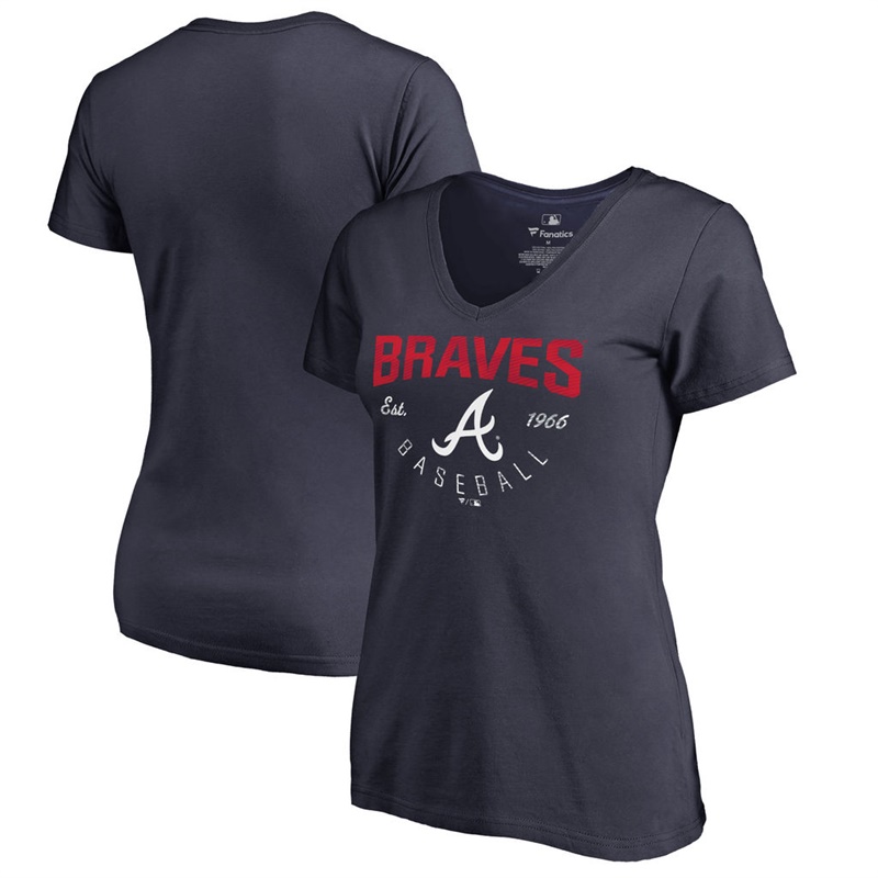 Women Atlanta Braves Navy Live For It T-Shirt