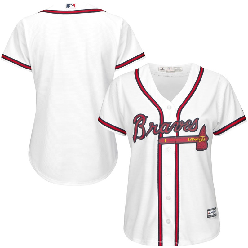 Women Atlanta Braves White Home Team Jersey