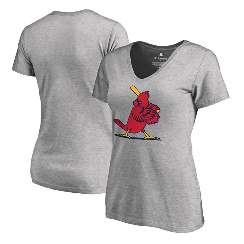 Women St. Louis Cardinals Gray Cooperstown Collection Forbes T-Shirt