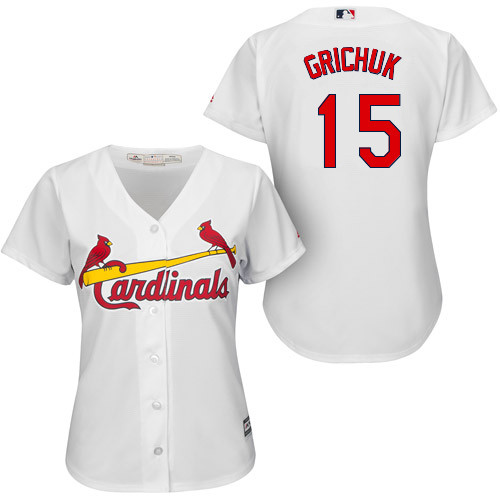 Women's St. Louis Cardinals #15 Randal Grichuk White Cool Base Home Jersey