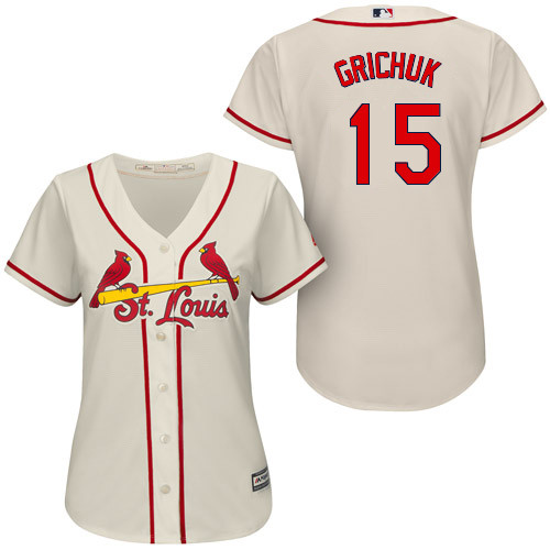 Women's St. Louis Cardinals #15 Randal Grichuk White Cool Base Jersey