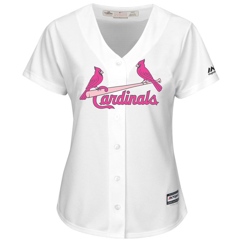 2017 Mother's Day St. Louis Cardinals Women White Cool Base Replica Jersey