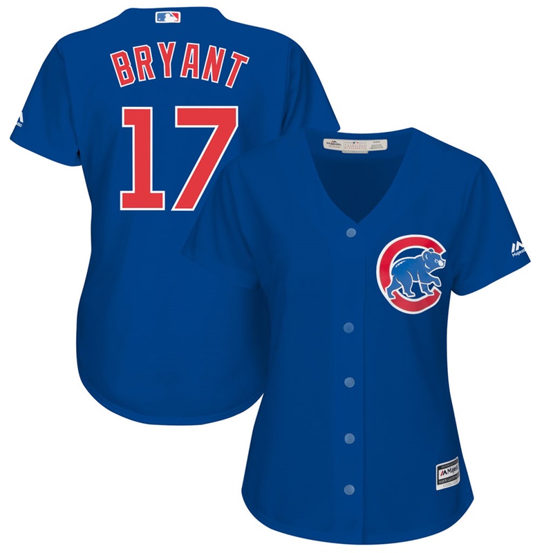 Women Chicago Cubs #17 Kris Bryant Alternate Royal Cool Base Jersey