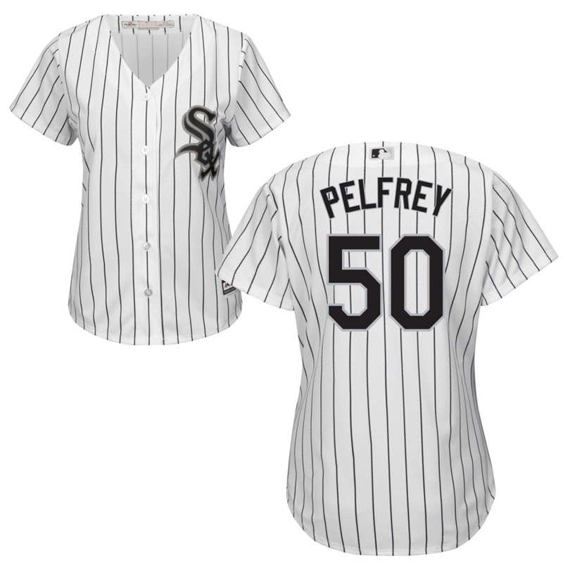 Women Chicago White Sox #50 Mike Pelfrey Home White Cool Base Jersey