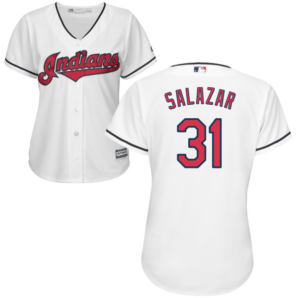 Women's Cleveland Indians Danny Salazar #31 Majestic White Authentic Cool base Jersey