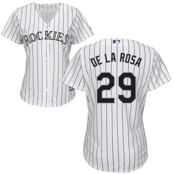 Women's Colorado Rockies Jorge De La Rosa #29 Majestic White Authentic Cool base Jersey