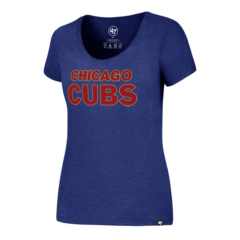 Women Chicago Cubs Royal 2017 Gold Program Club Scoop Neck T-Shirt