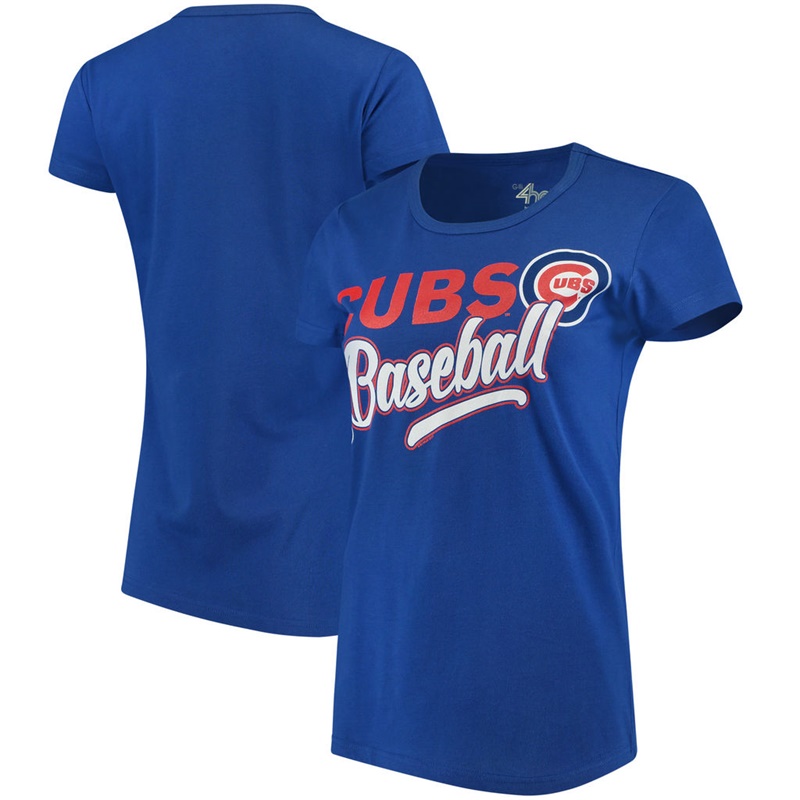 Women Chicago Cubs Endzone Fashion Royal T-Shirt