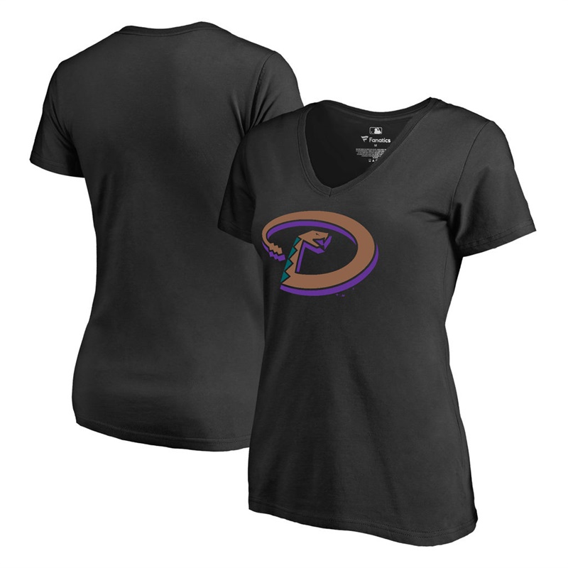 Women Arizona Diamondbacks Black Cooperstown Collection Forbes T-Shirt