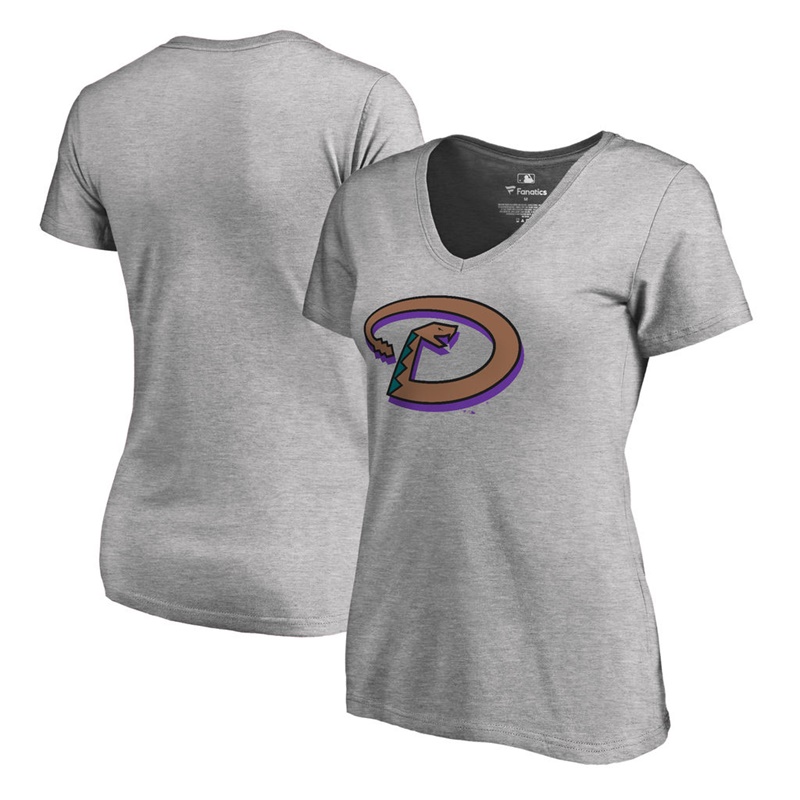 Women Arizona Diamondbacks Gray Cooperstown Collection Forbes T-Shirt