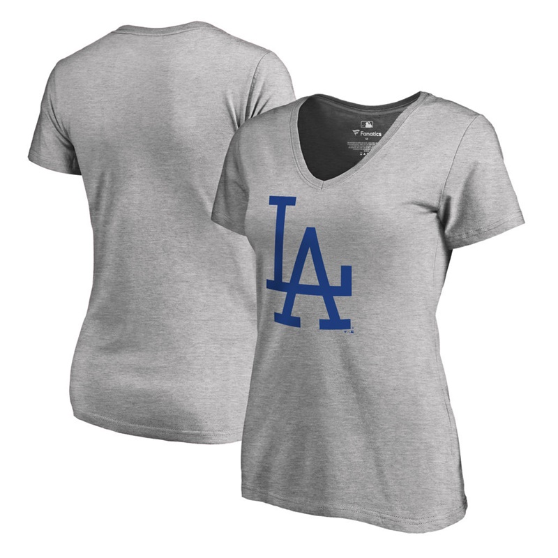 Women Los Angeles Dodgers Gray Cooperstown Collection Forbes T-Shirt