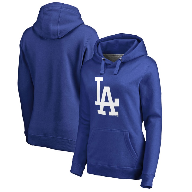 Women Los Angeles Dodgers Royal Primary Logo Pullover Hoodie