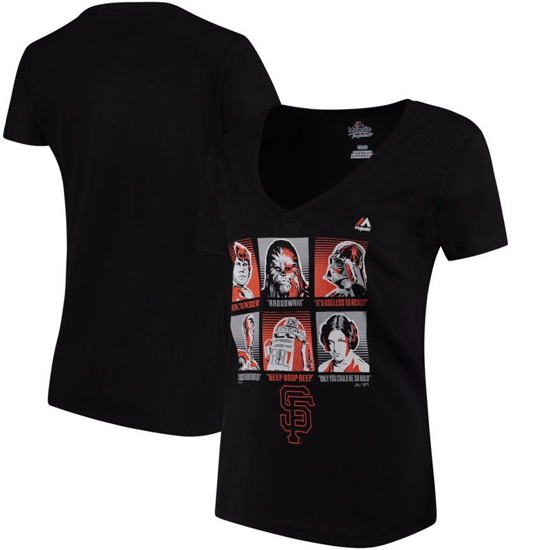 Women San Francisco Giants Main Characters II Black T-Shirt