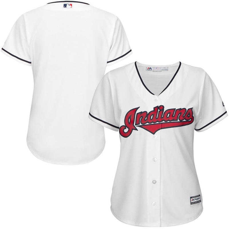 Women Cleveland Indians White Home Team Jersey