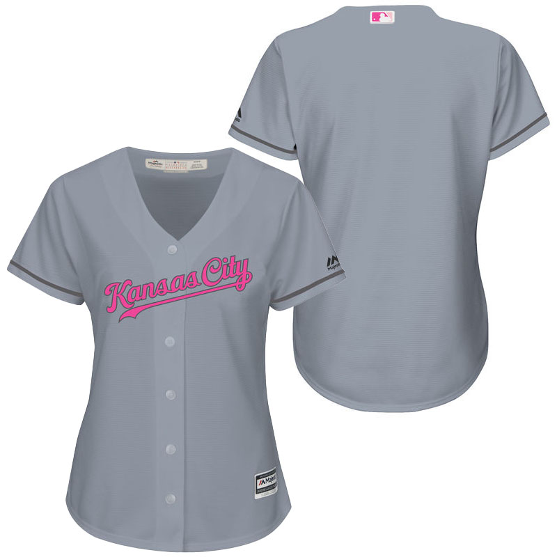 Women's Kansas City Royals Gray Road 2016 Mother's Day Cool Base Team Jersey