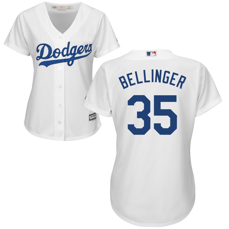 Women Los Angeles Dodgers #35 Cody Bellinger Home White Cool Base Jersey