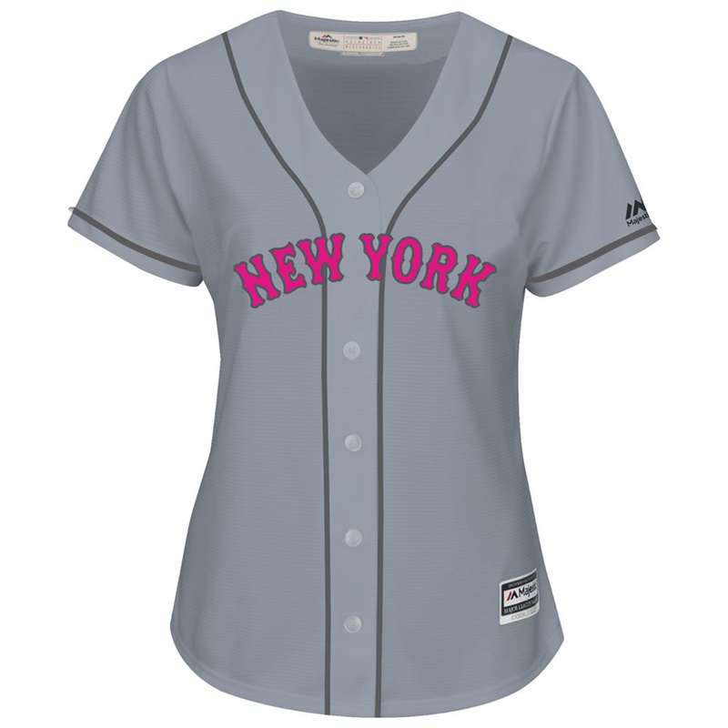 2017 Mother's Day New York Mets Women Gray Cool Base Replica Jersey