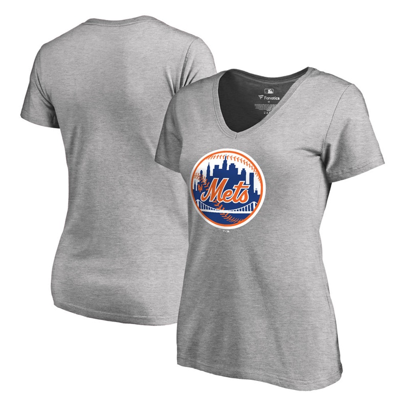 Women New York Mets Gray Cooperstown Collection Forbes T-Shirt