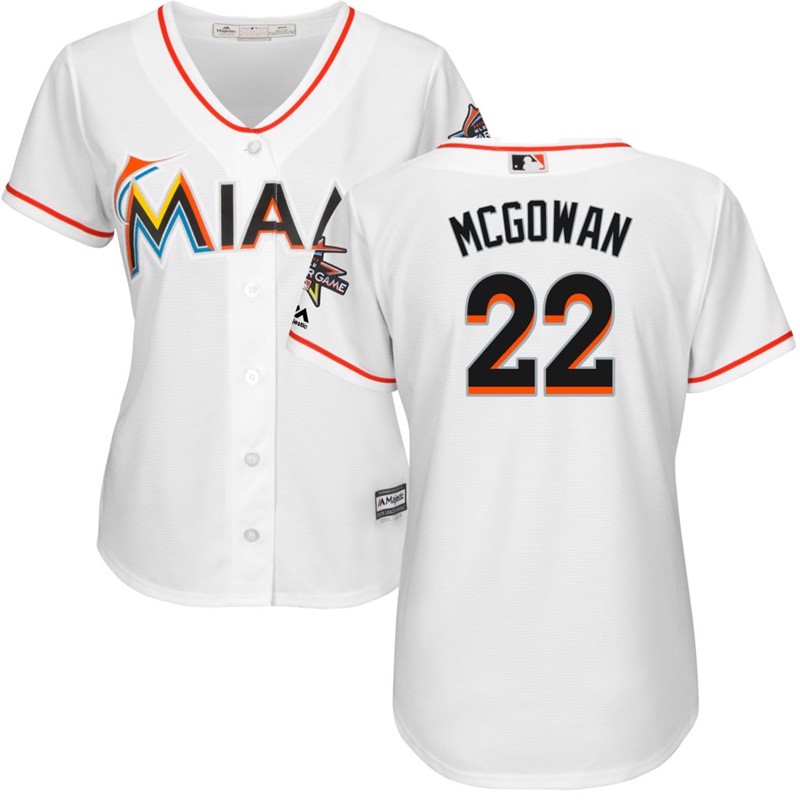 Women Miami Marlins #22 Dustin McGowan 2017 All-Star Game Patch White Cool Base Jersey