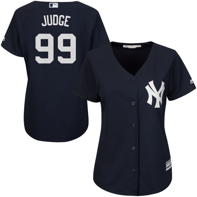 Women New York Yankees #99 Aaron Judge Fashion Navy Cool Base Jersey