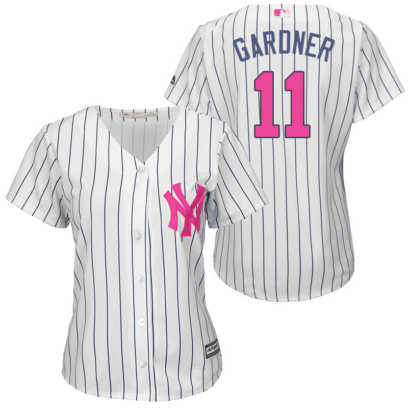 Women's New York Yankees #11 Brett Gardner White Home 2016 Mother's Day Cool Base Jersey